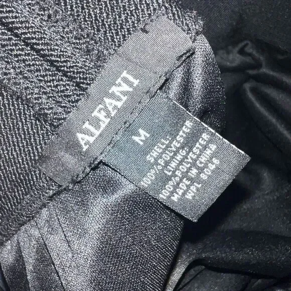 ALFANI Women's Black Skirt w/ Embroidered Overlay and Scalloped Edge - Picture 5 of 5